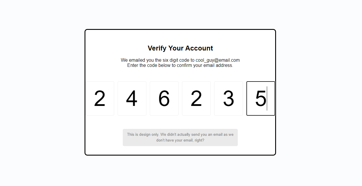 Day 41 - Verify Account UI